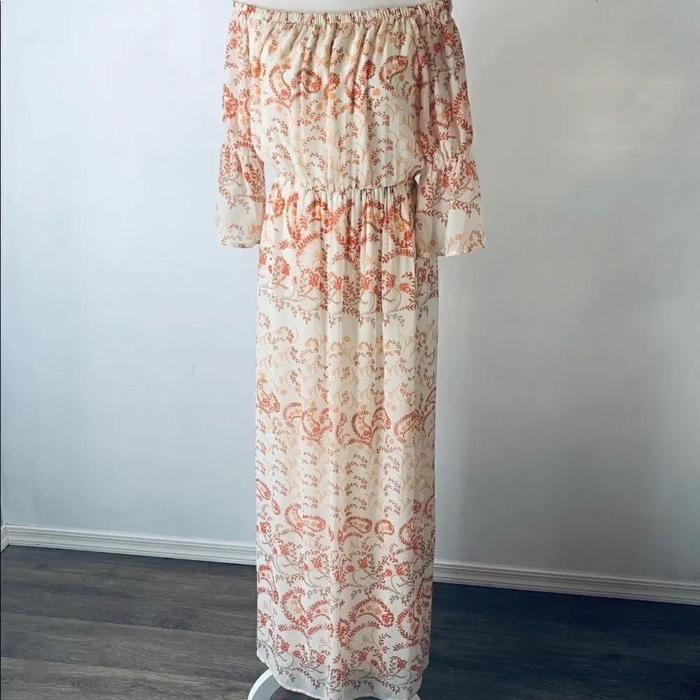 As U Wish Off Shoulder Maxi Dress Sz S